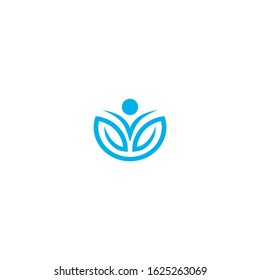 Yoga logo Lotus flower with silhouette