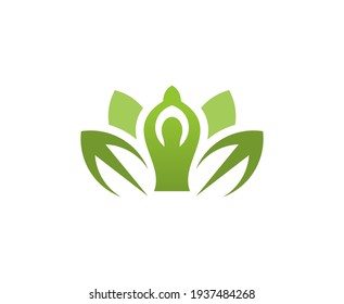 Icono del vector de flores del logo del yoga 