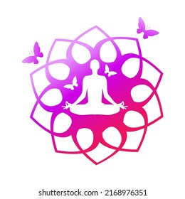 International yoga day special logo PNG image with a woman doing