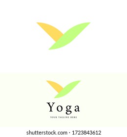 Yoga Logo - A mark that inspired by yoga postures and designed minimalist and abstract style. it can be suitable for studio, trainer, relaxation, fitness, health, and everything related to yoga.