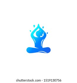 yoga logo, meditation, lotus pose vector