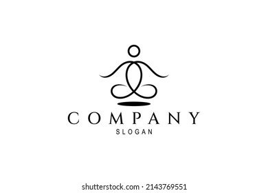 Yoga Logo With Meditation Position That Gives Peace Of Mind And Heart