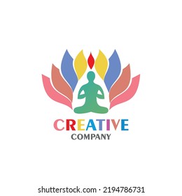Yoga logo. Meditation, spa, beauty symbol