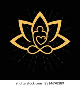 Yoga logo meditation spa beauty symbol vector image. Meditation logo beauty spa logo yoga health logo