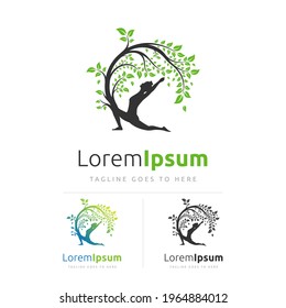 Yoga logo, meditation logo, Yoga logo vector, meditation logo Vector, Fitness icon, a man meditation in Natural place.