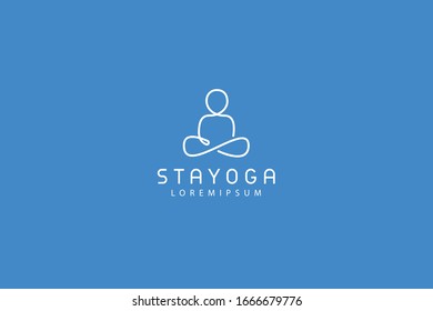 Yoga logo. Meditation logo. Vector line icon template