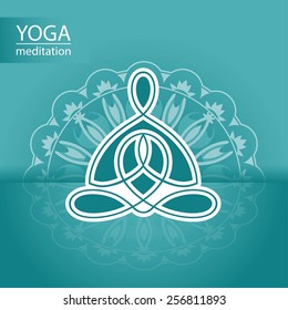 Yoga logo on the background of a decorative ornament design