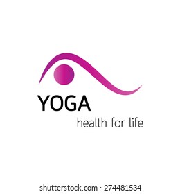 Logotipo de yoga sobre fondo blanco Vector: salud de yoga para la vida