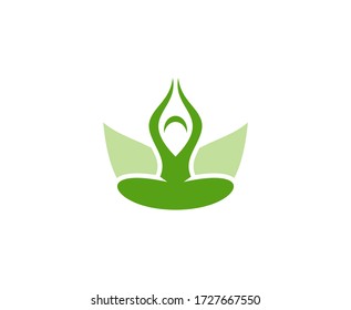 Yoga logo organic vector icon 