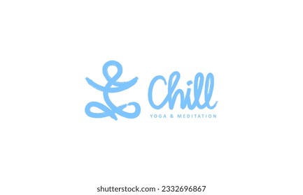 yoga logo pictogram style named Chill