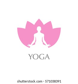 Yoga logo pink vector