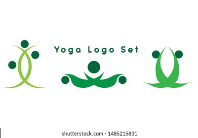 yoga logo set in vector illustration with abstract style