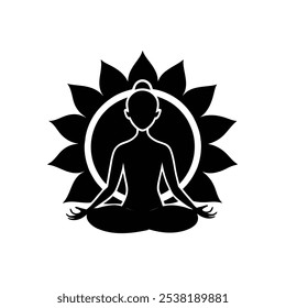 Yoga logo. Shilhouette vector design A modern yoga logo ..