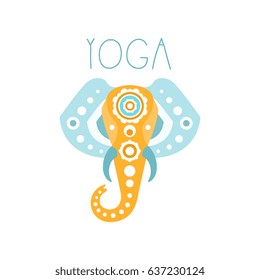 Yoga logo symbol. Health and beauty care badge, spa, yoga center label