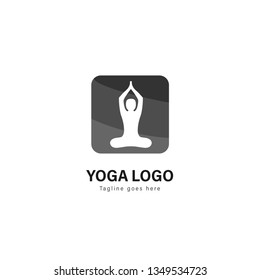 Yoga logo template design. Yoga logo with modern frame isolated on white background