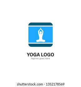 Yoga logo template design. Yoga logo with modern frame isolated on white background