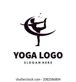 Diseño de plantilla de logotipo de yoga Vector Premium