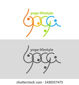 YOGA. Logo  template for yoga festival. Health Care, Beauty, Spa, Relax, Meditation, Nirvana concept design. 