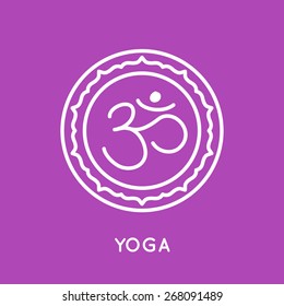 Yoga logo template. Graphic design element for spa yoga topic. Eps 10 vector illustration.