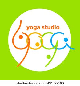 YOGA. Logo  template for yoga studio. Health Care, Beauty, Spa, Relax, Meditation, Nirvana concept design. 