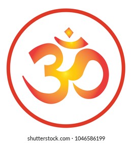 Yoga logo template. Vector emblem with Om Mandala sign.