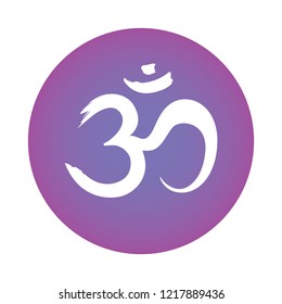 Yoga logo template. Vector emblem with Om Mandala sign.