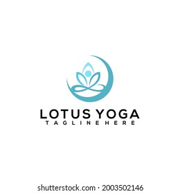 Vector de la plantilla del logotipo del yoga. Concepto de logotipo saludable