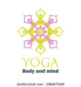 yoga logo with text space for your slogan / tagline, vector illustration