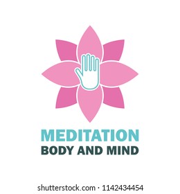 yoga logo with text space for your slogan / tagline, vector illustration