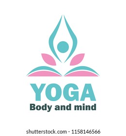 yoga logo with text space for your slogan / tagline, vector illustration