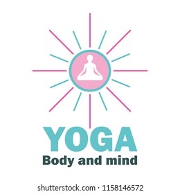 yoga logo with text space for your slogan / tagline, vector illustration