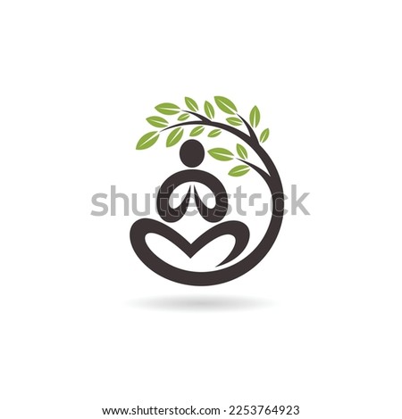 Yoga logo with tree concept