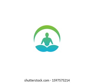 Yoga logo vector body icon 