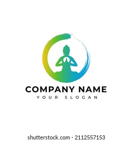 Plantilla de diseño vectorial de logotipo de yoga