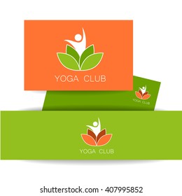 Yoga logo. Vector design template. Health Care, Beauty, Spa, Relax, Meditation, Nirvana concept icon.  Vector illustration.
