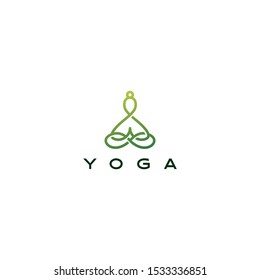 yoga logo vector icon illustration line outline monoline style	