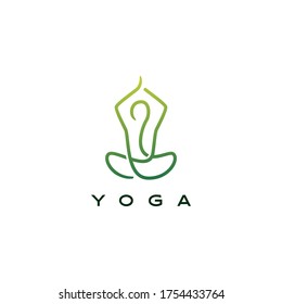 logotipo de yoga vector ilustración de icono línea contorno estilo monolíneo