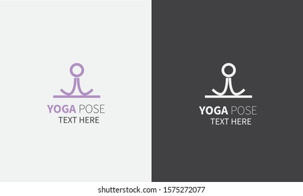 Yoga Logo Vector Illustration design , with Yoga Poses Silhouette