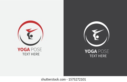 Yoga Logo Vector Illustration design , with Yoga Poses Silhouette