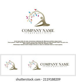 Yoga Logo, Vektorgrafik Design Stock. - Grafikdesign für Spa, Fitness oder Yoga Studio.