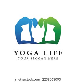 yoga logo and vector with slogan template