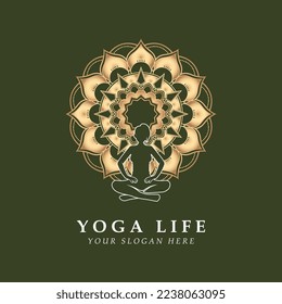 yoga logo and vector with slogan template