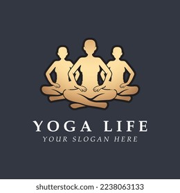 yoga logo and vector with slogan template