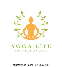 yoga logo and vector with slogan template