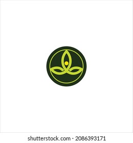 yoga logo vector template leaf emblem