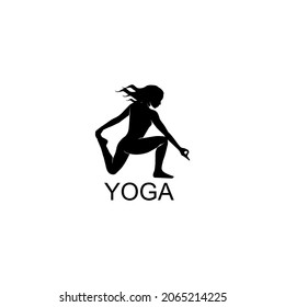 yoga logo with woman silhouette shape