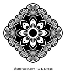 Yoga Logos Vector, Ethnic Mandala Ornament, Circular Decorative Element. Vector Illustration EPS10