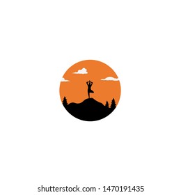 Yoga logotype, icon, vector illustration