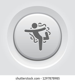 Yoga Lord of the Dance Pose Icon. Flat Design Yoga Poses with Mandala Ornament in Back. Isolated Illustration.