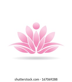 Yoga Lotus abstract image. Concept of spirituality, peace, relax. Vector icon